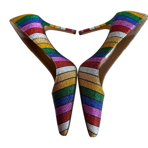 Nina Metallic Rainbow Striped Jo Jo Heels size 36 - Picture 7 of 8